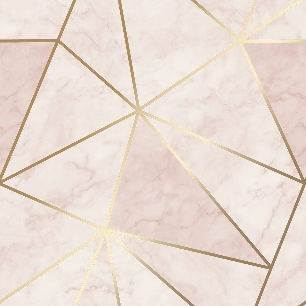 Pink Gold Marble, gold geometric lines, radiant triangular patterns, SD Desktop Wallpaper