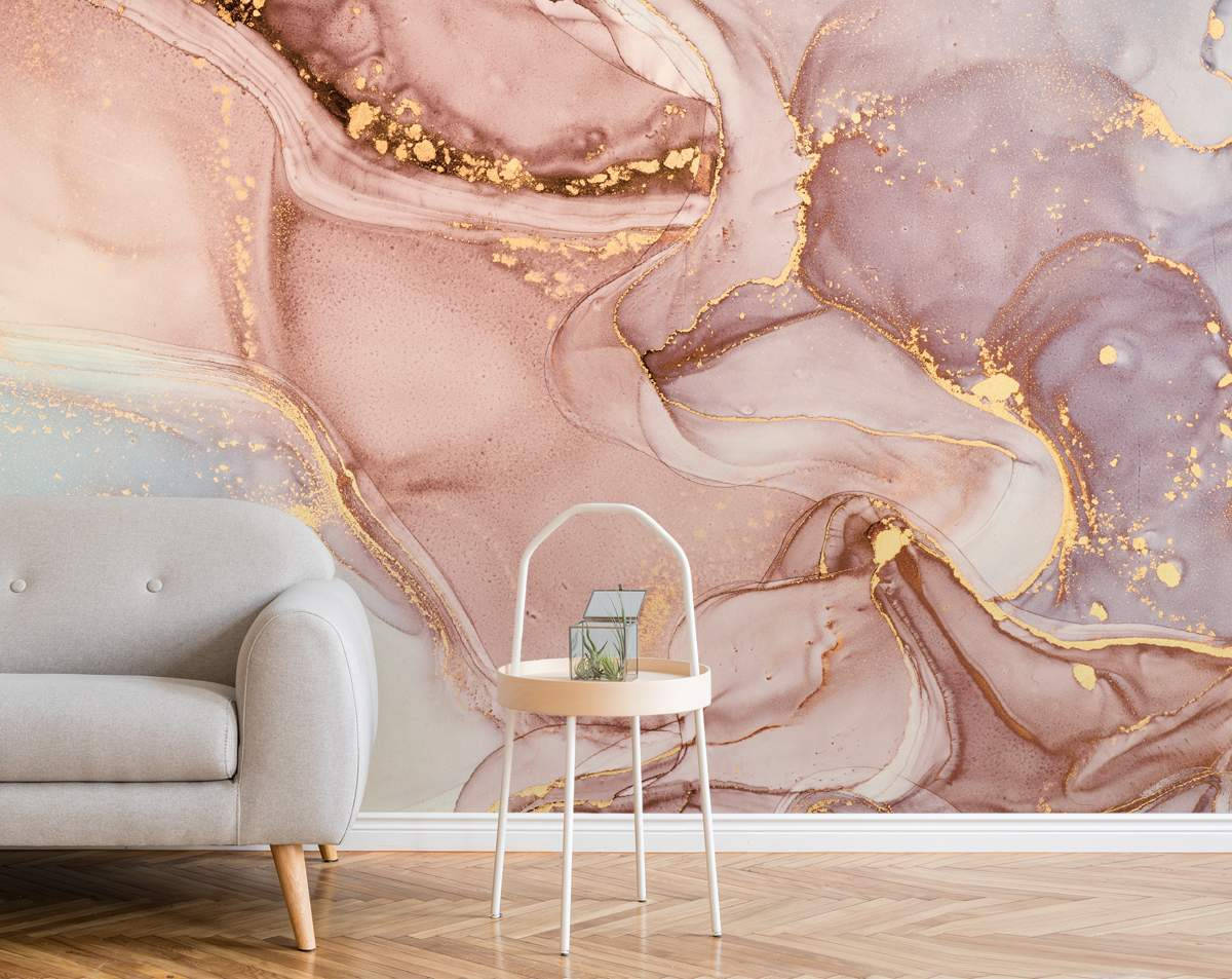 Pink Gold Marble, rose gold, white abstract marble, SD Desktop Wallpaper