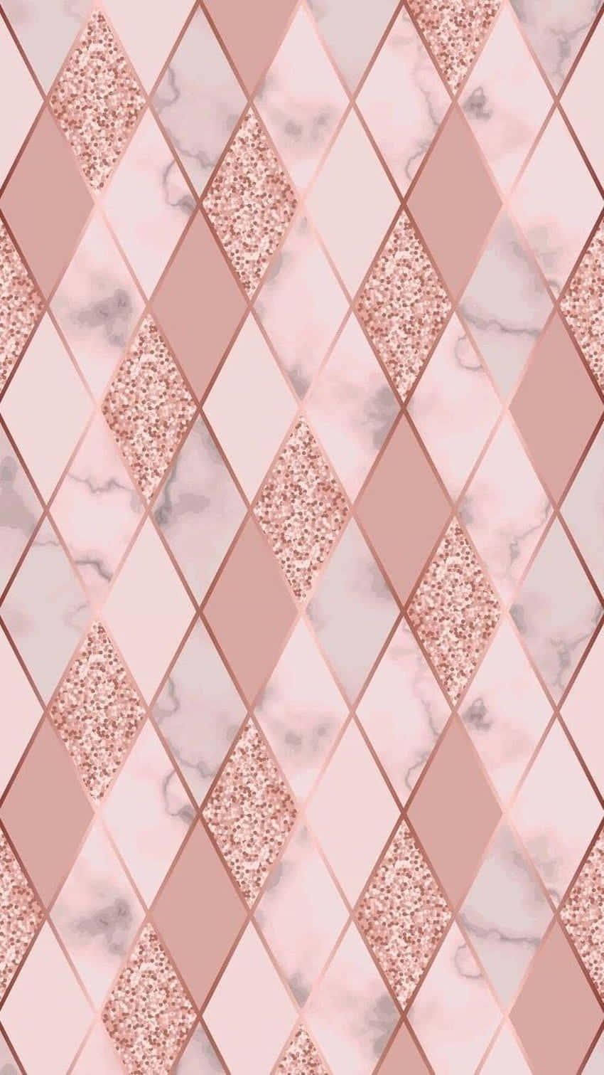 pink marble tile pattern, rose gold glitter, copper lines, HD Phone Wallpaper