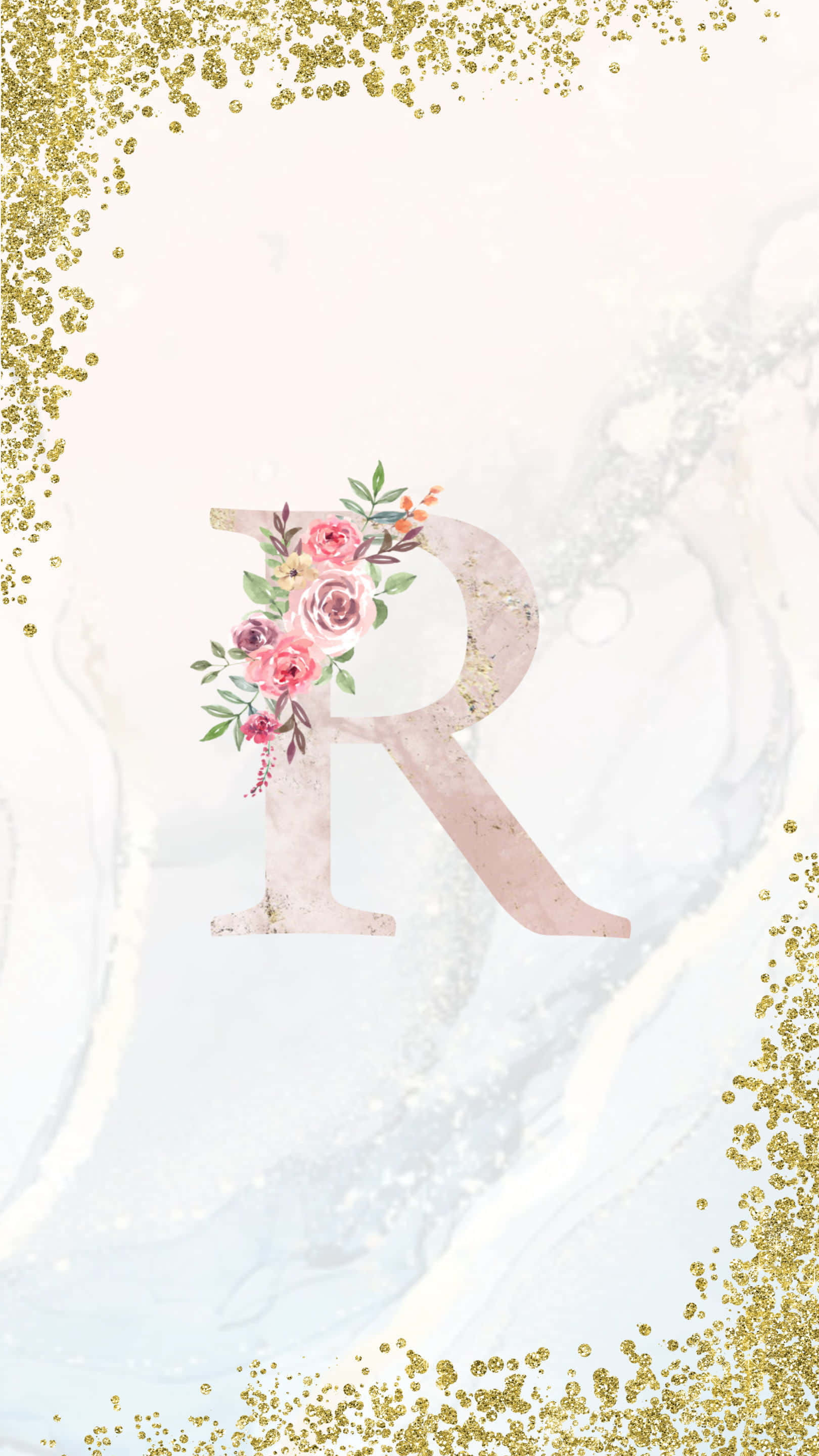 gold glitter background, pink roses, greenery, 2K Phone Wallpaper