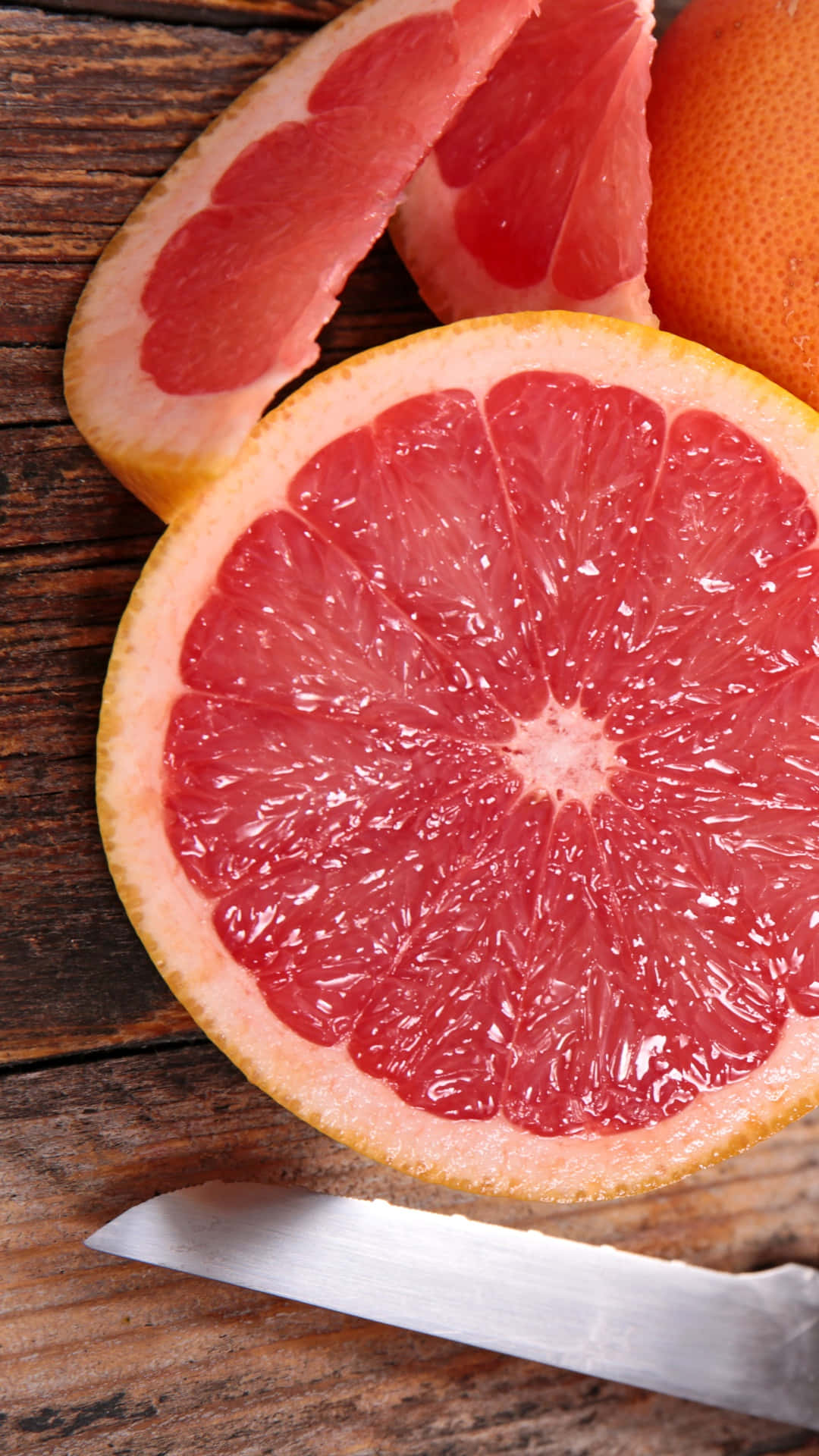 Pink Grapefruit, vibrant halved grapefruit, juicy pink segments, Full HD Phone Wallpaper