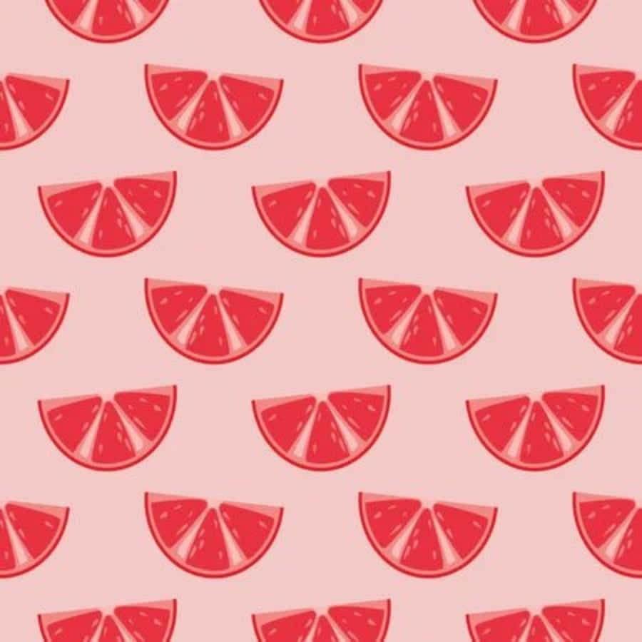 pink grapefruit, stylized pink grapefruit slices, soft blush background, SD Desktop Wallpaper