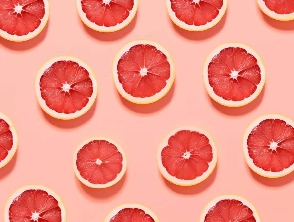 Pink Grapefruit, grapefruits, repeating pattern, SD Desktop Wallpaper