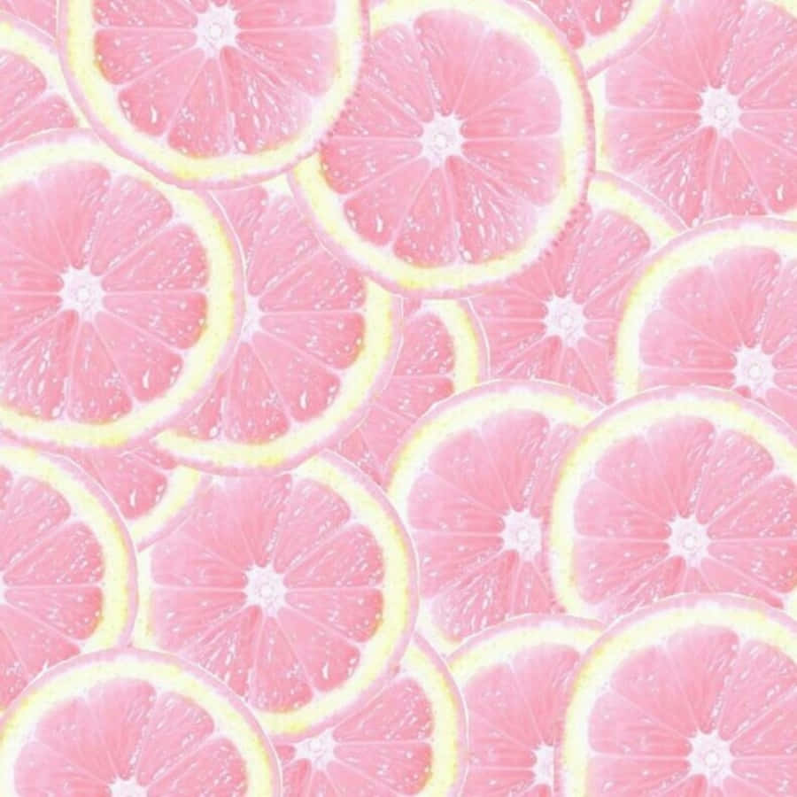 Pink Grapefruit, wooden background, vibrant pink citrus slices, SD Desktop Wallpaper