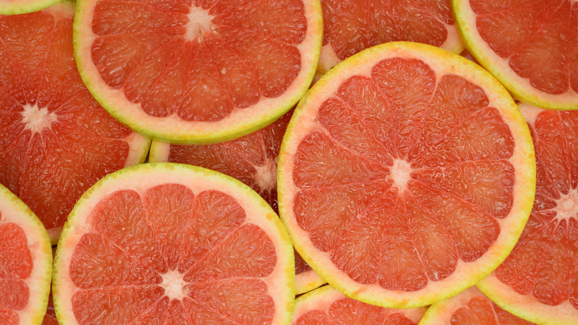 Pink Grapefruit, juicy pink grapefruit slices, segmented flesh, Full HD Desktop Wallpaper