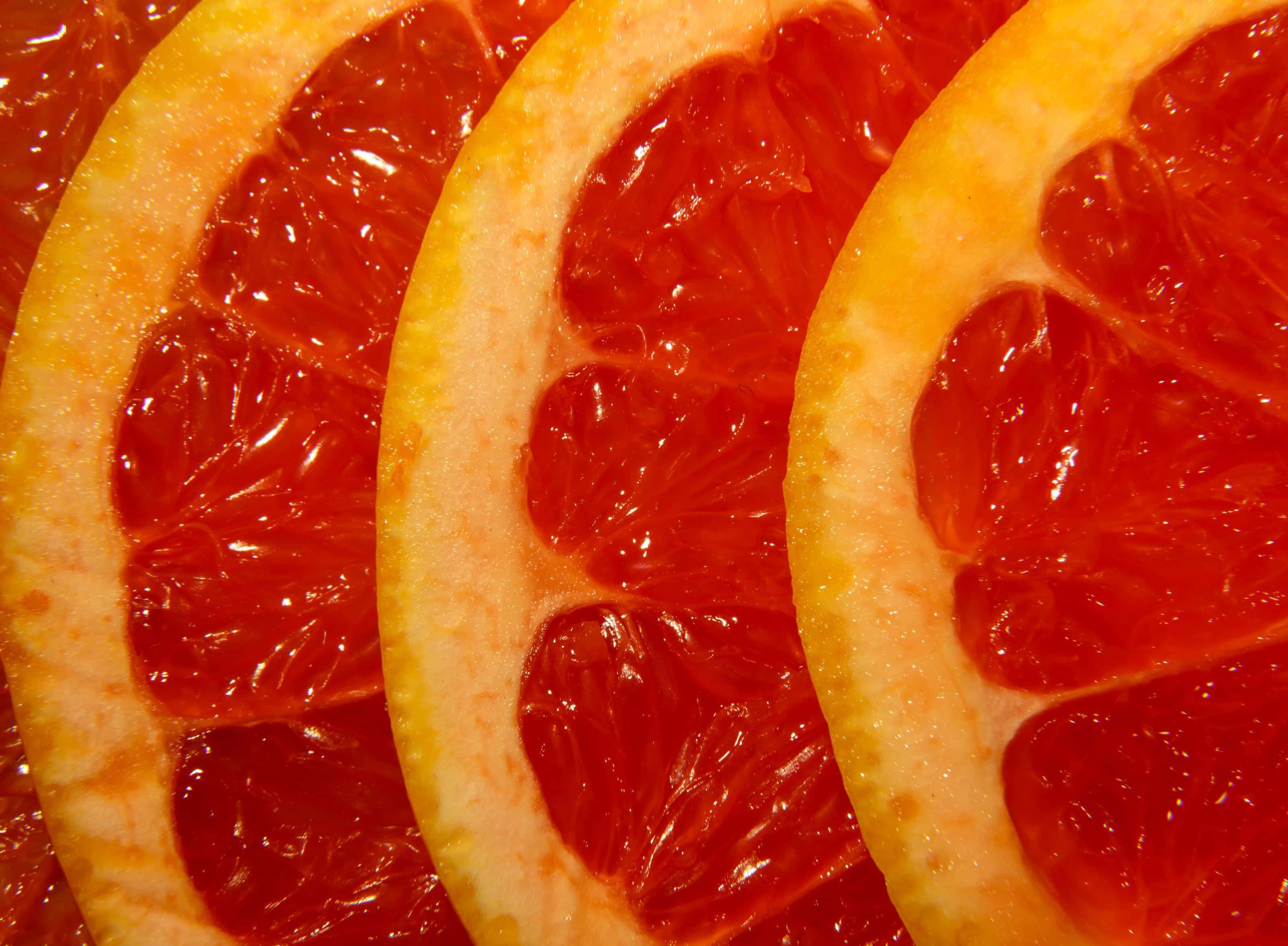 Pink Grapefruit, vibrant red, juicy, 2K Desktop Wallpaper