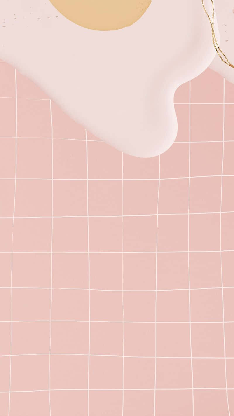 Pink Grid, soft pink, creamy white, HD Phone Wallpaper