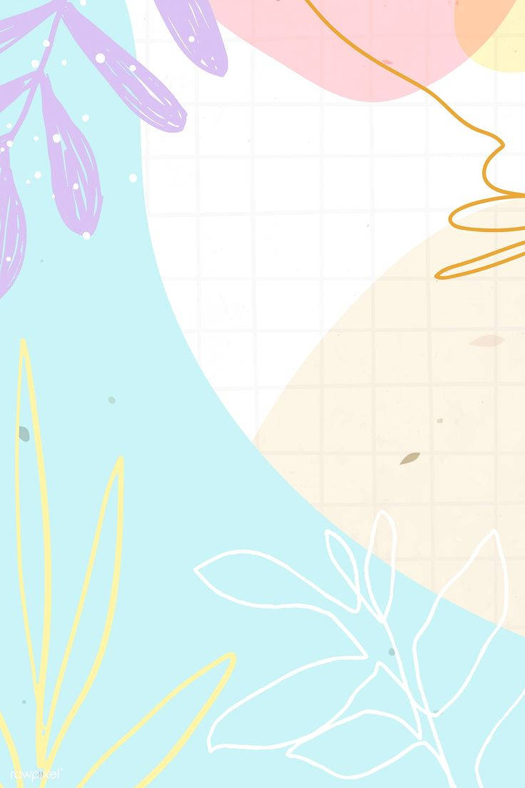 pastel-colored, abstract leaves, flowing lines, SD Phone Wallpaper
