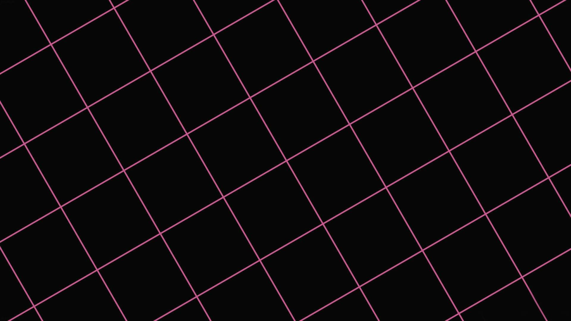 diagonal grid, glowing pink lines, solid black background, Full HD Desktop Wallpaper
