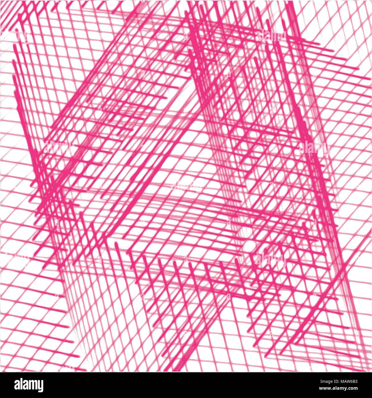 Pink Grid, vibrant pink grid lines, overlapping 3d cubes, HD Phone Wallpaper