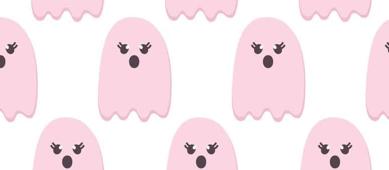 pastel pink ghost pattern, pink cartoon ghosts, eyelashes, SD Desktop Wallpaper