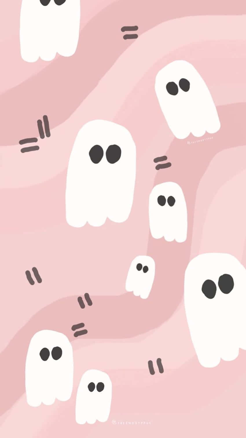 Pink Halloween, white cartoon ghosts, black eyes, HD Phone Wallpaper