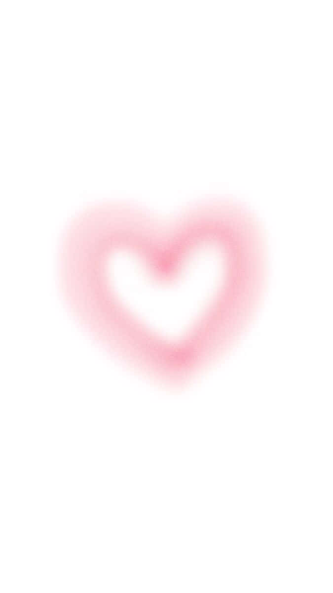 soft pink heart, glowing outline, pure white background, SD Phone Wallpaper