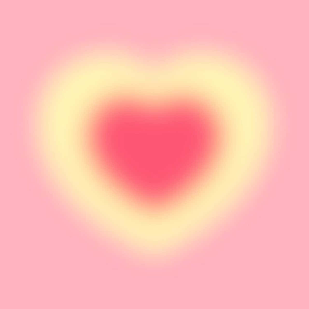 Radiant Heart Aura, pastel pink background, gradient yellow aura, HD Desktop Wallpaper