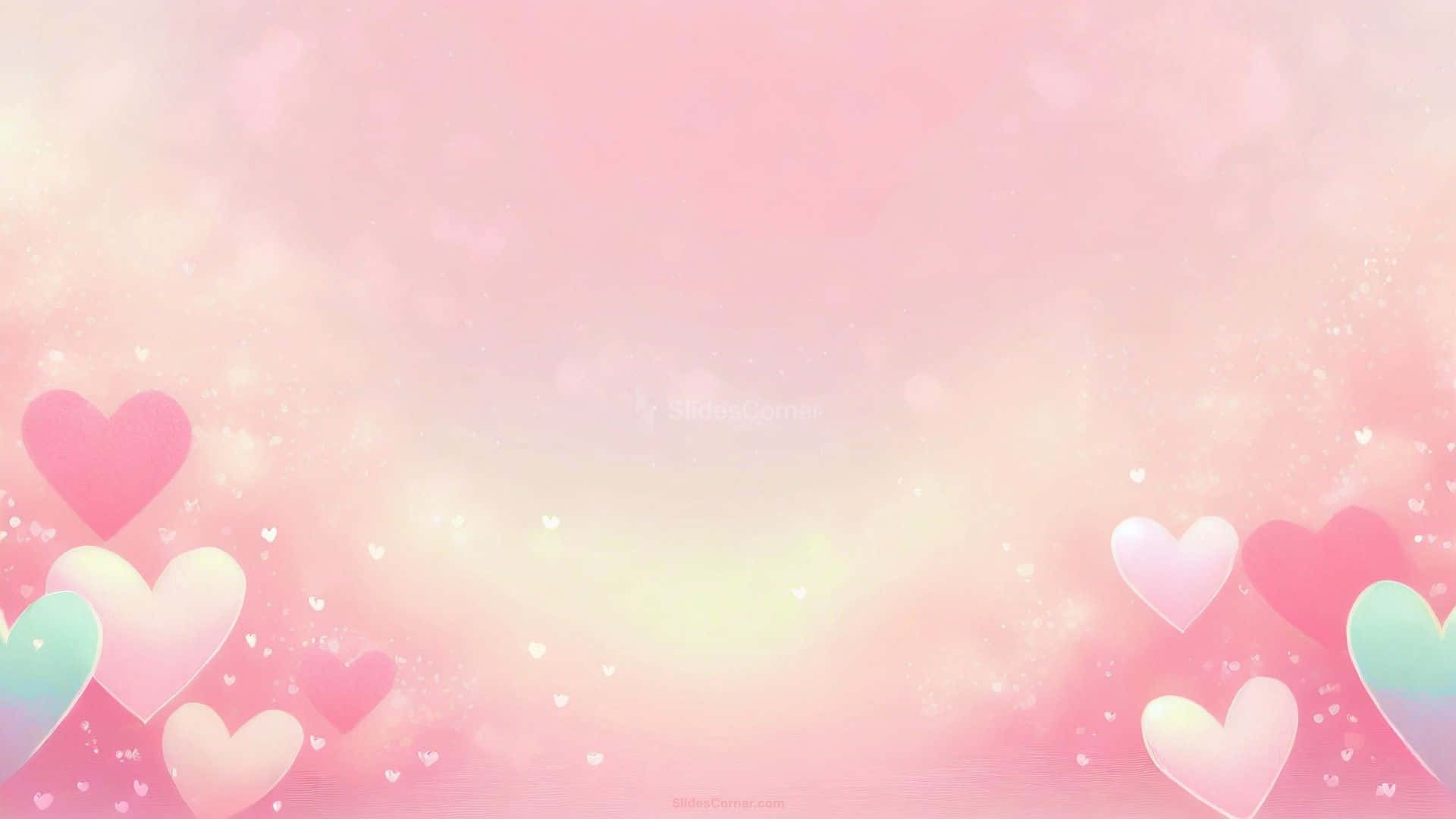 pastel pink, pastel hearts, glittery sparkles, Full HD Desktop Wallpaper