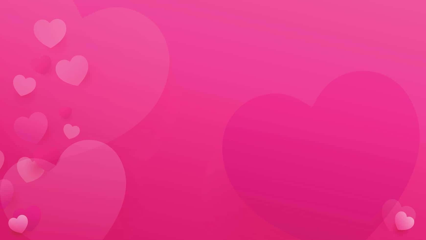 pink hearts, gradient background, translucent hearts, HD Desktop Wallpaper