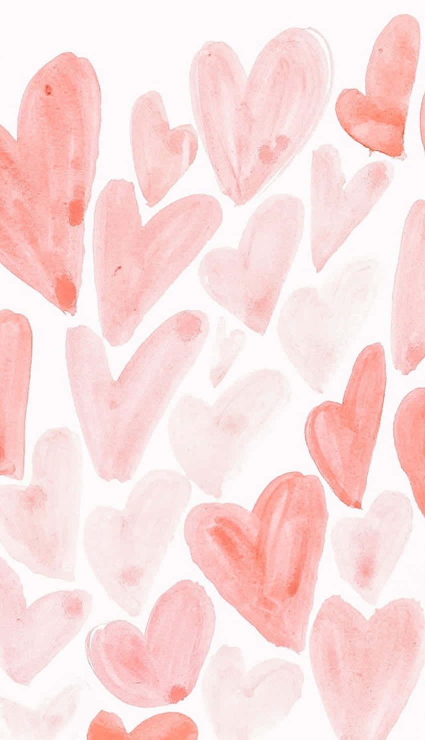 pink hearts, coral, blush pink, HD Phone Wallpaper