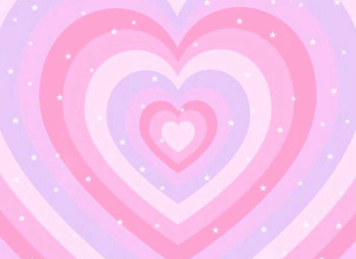 pastel pink, lavender, concentric hearts, SD Desktop Wallpaper