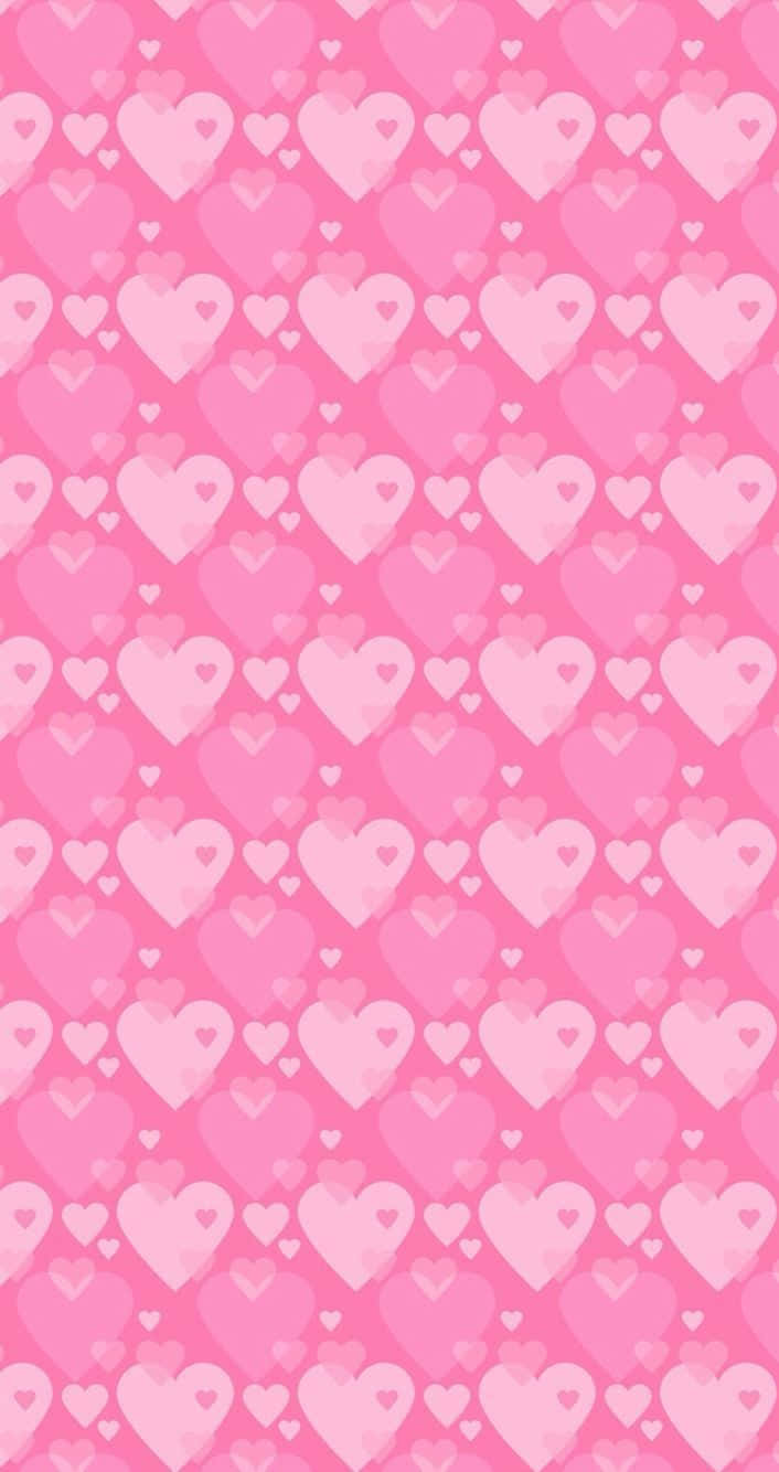 Pink Heart iPhone, vibrant pink, layered heart shapes, HD Phone Wallpaper