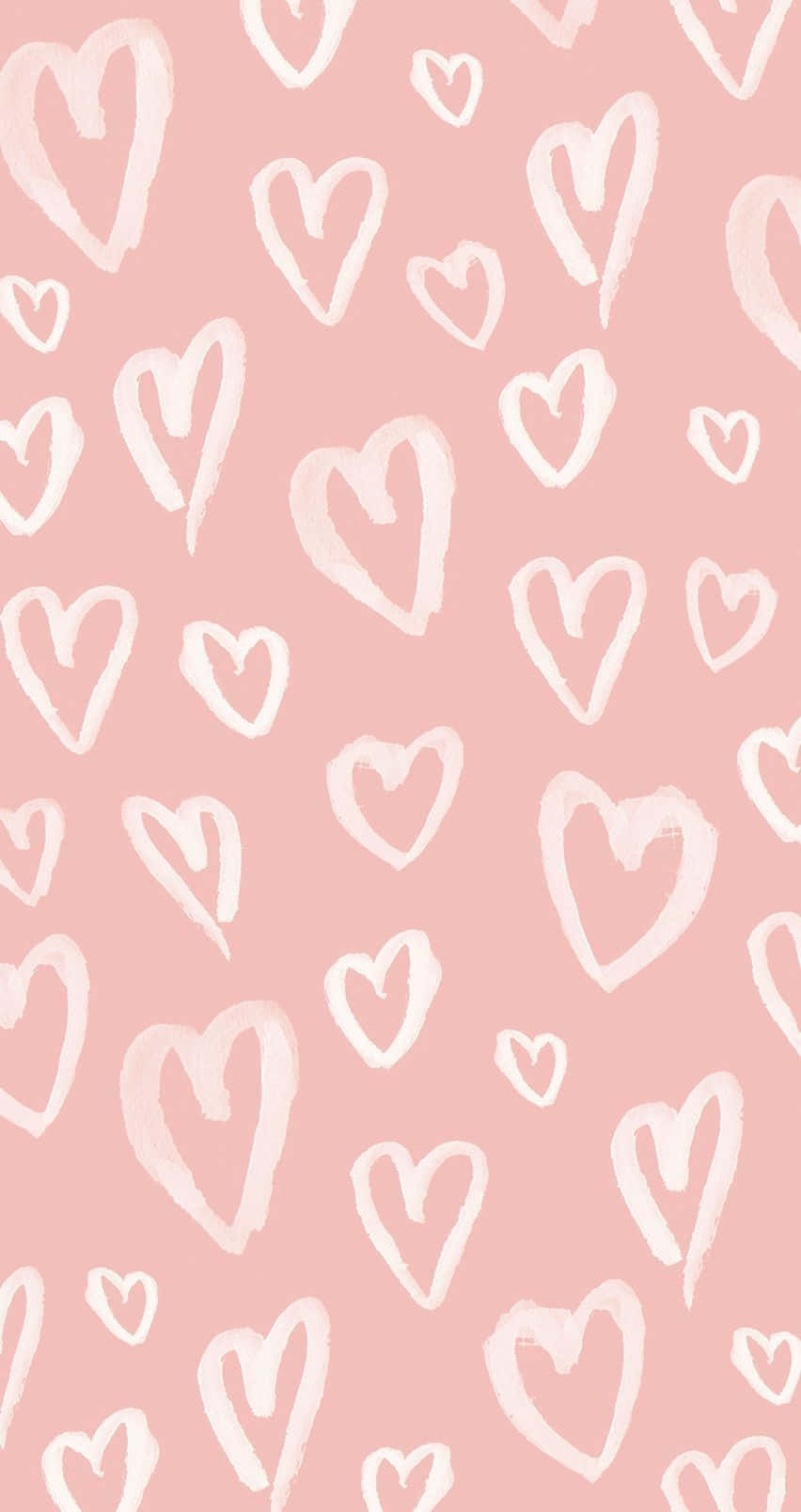 pastel pink, white hearts, hand-drawn, HD Phone Wallpaper