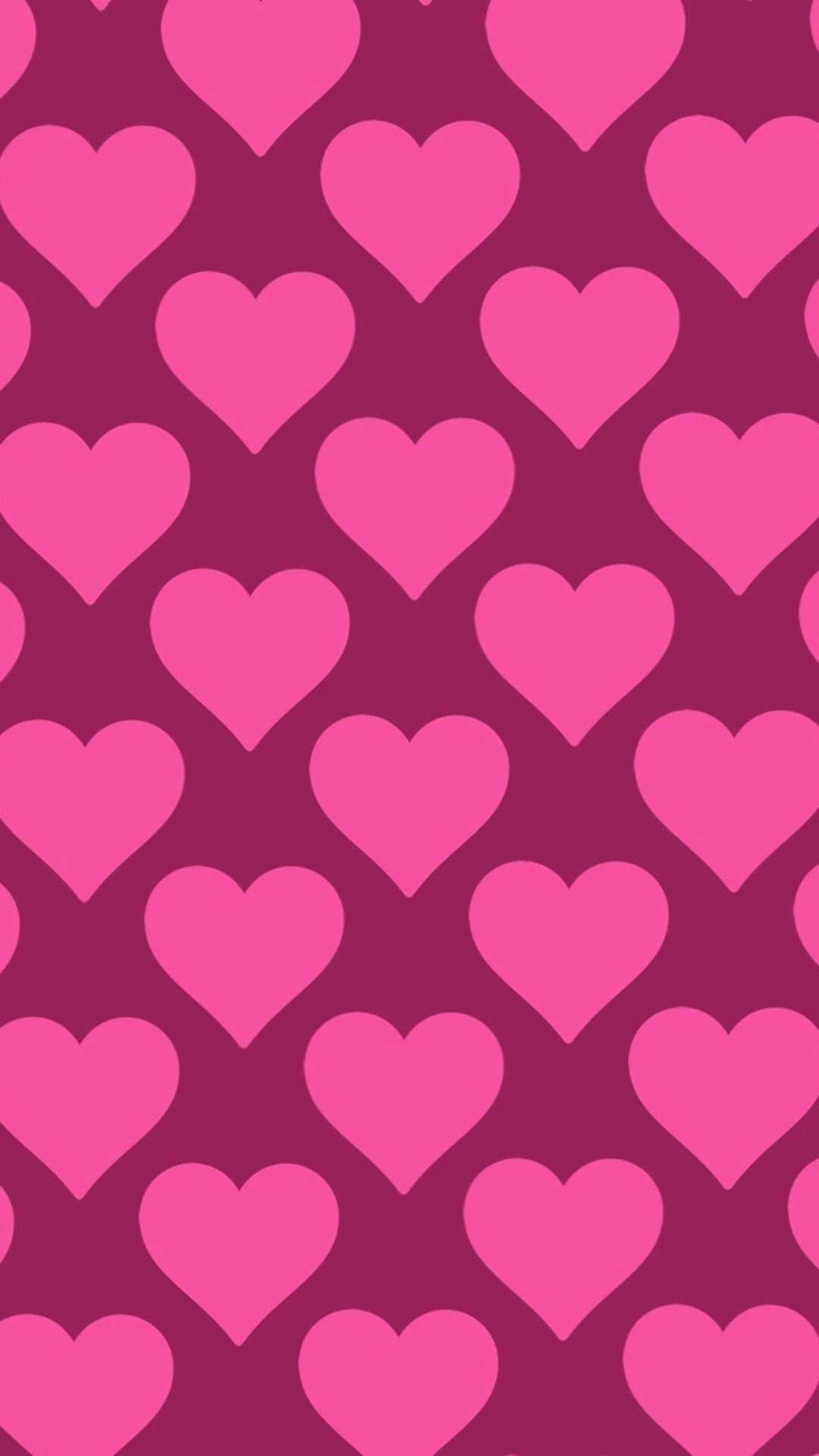 pink hearts, deep magenta background, iPhone, Full HD Phone Wallpaper