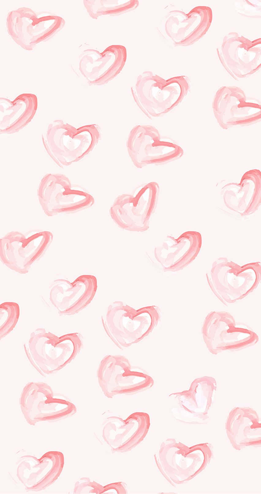 Pink Heart iPhone, soft pink watercolor hearts, creamy off-white background, HD Phone Wallpaper