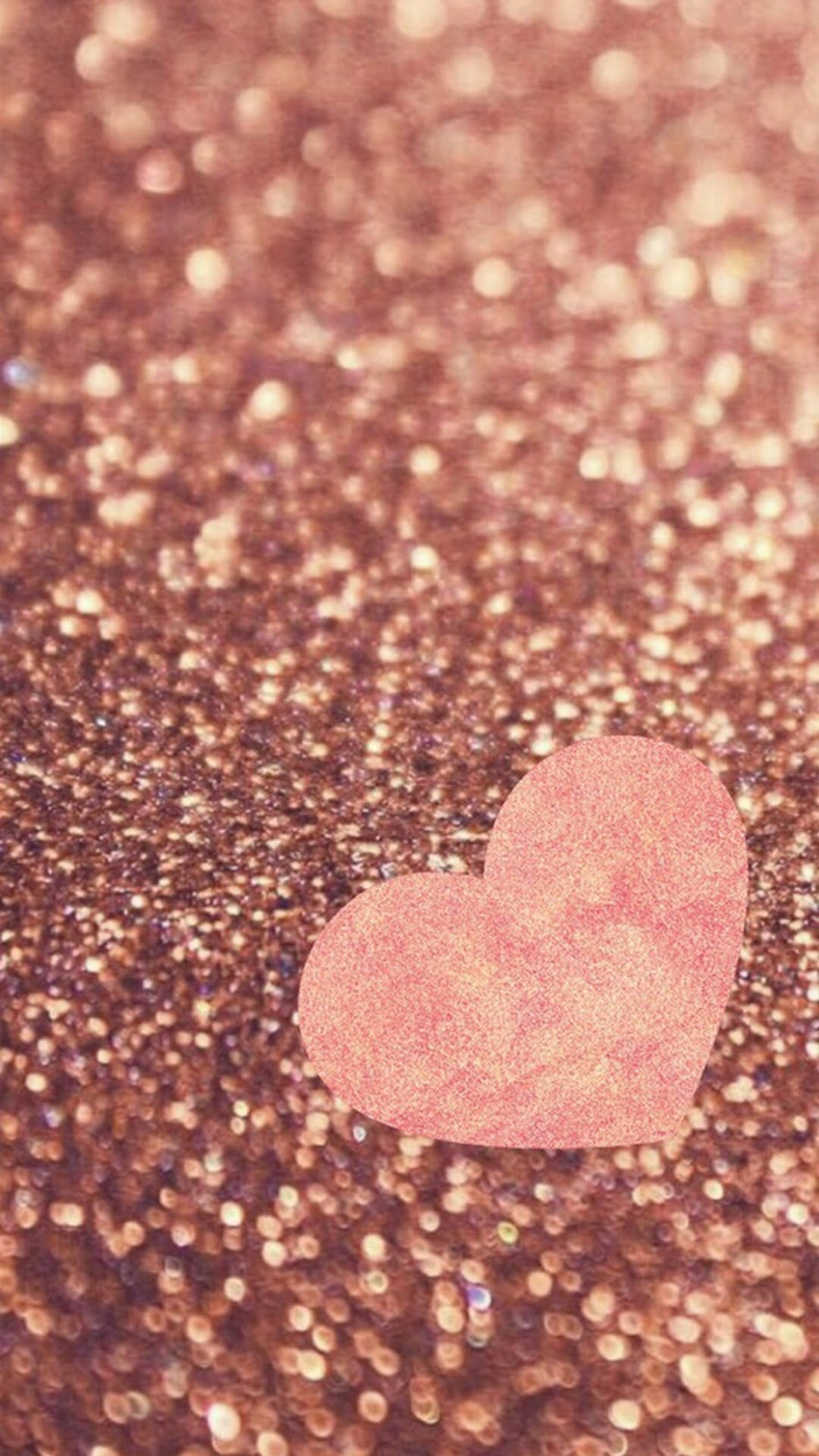 Pink Heart, rose gold, glitter, Full HD Phone Wallpaper