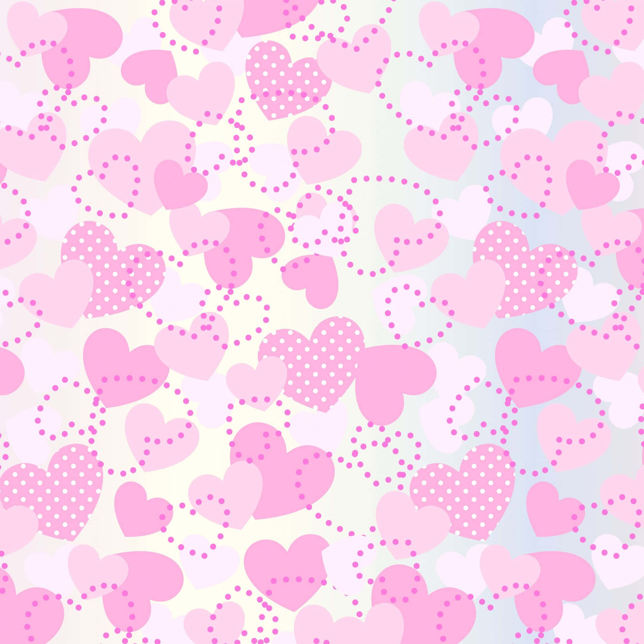 Pink Hearts, pastel, solid patterns, Full HD Desktop Wallpaper