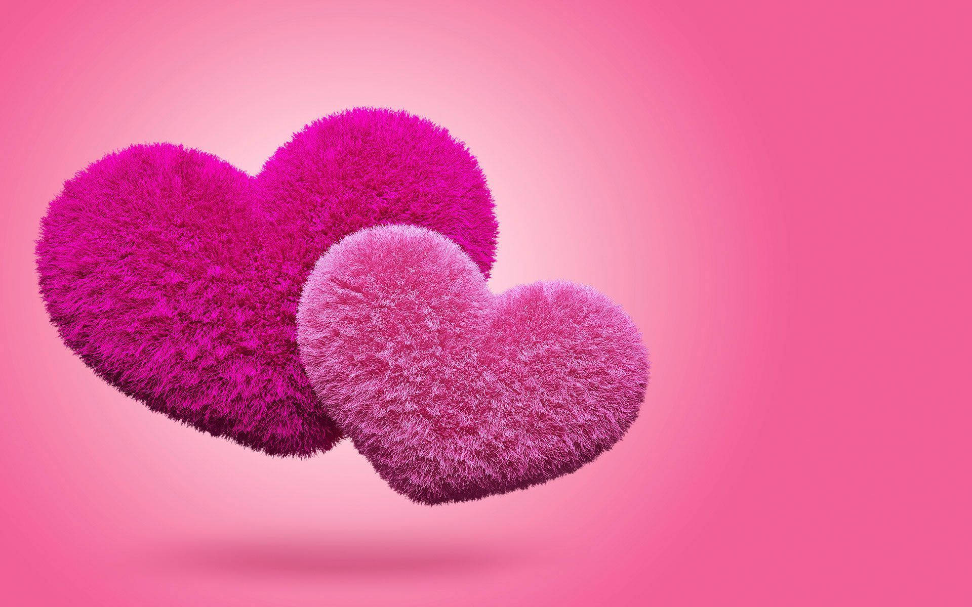 heart, vibrant pink tones, soft gradient pink background, Full HD Desktop Wallpaper