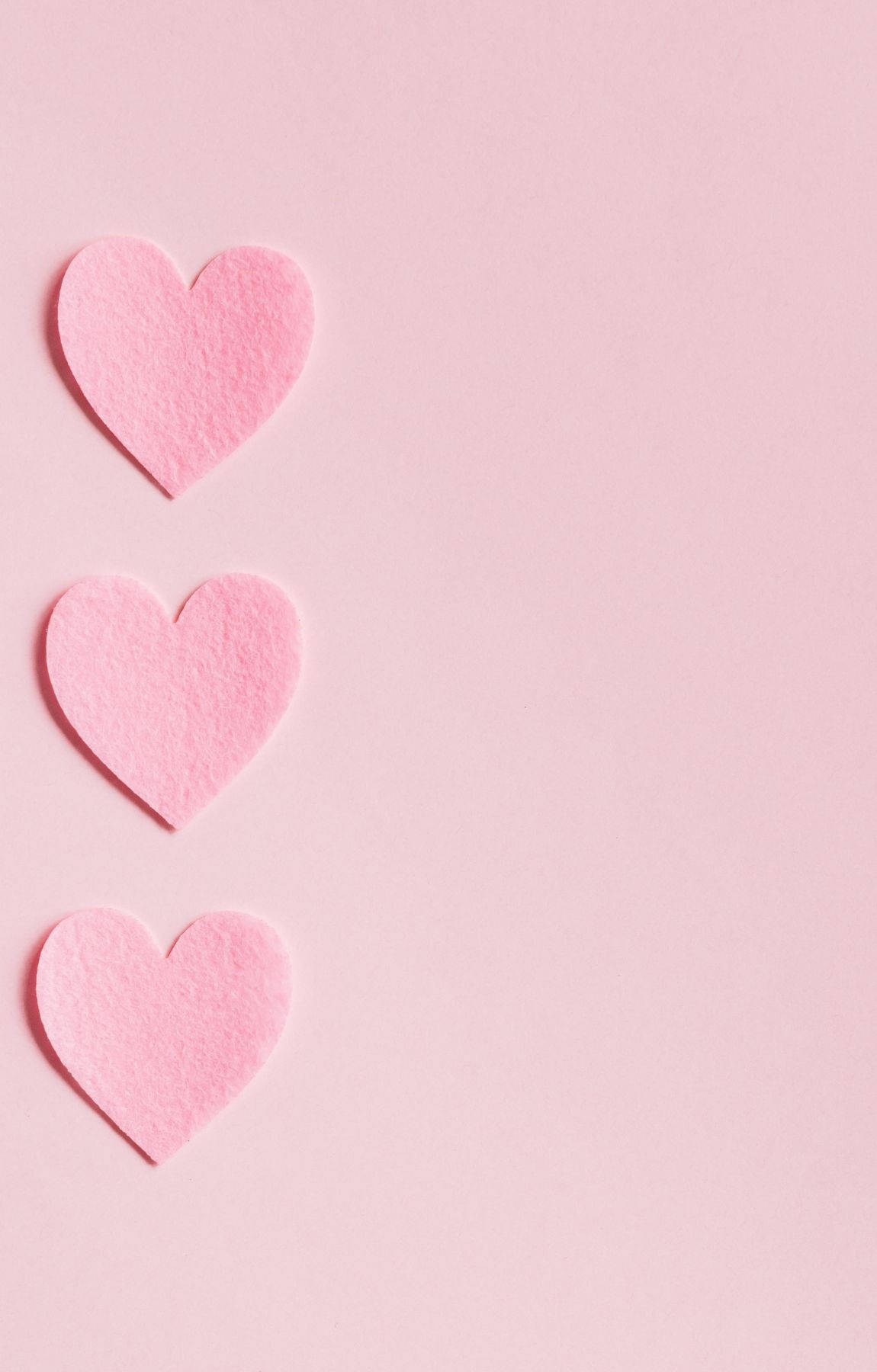 baby pink, felt hearts, vertical arrangement, HD Phone Wallpaper