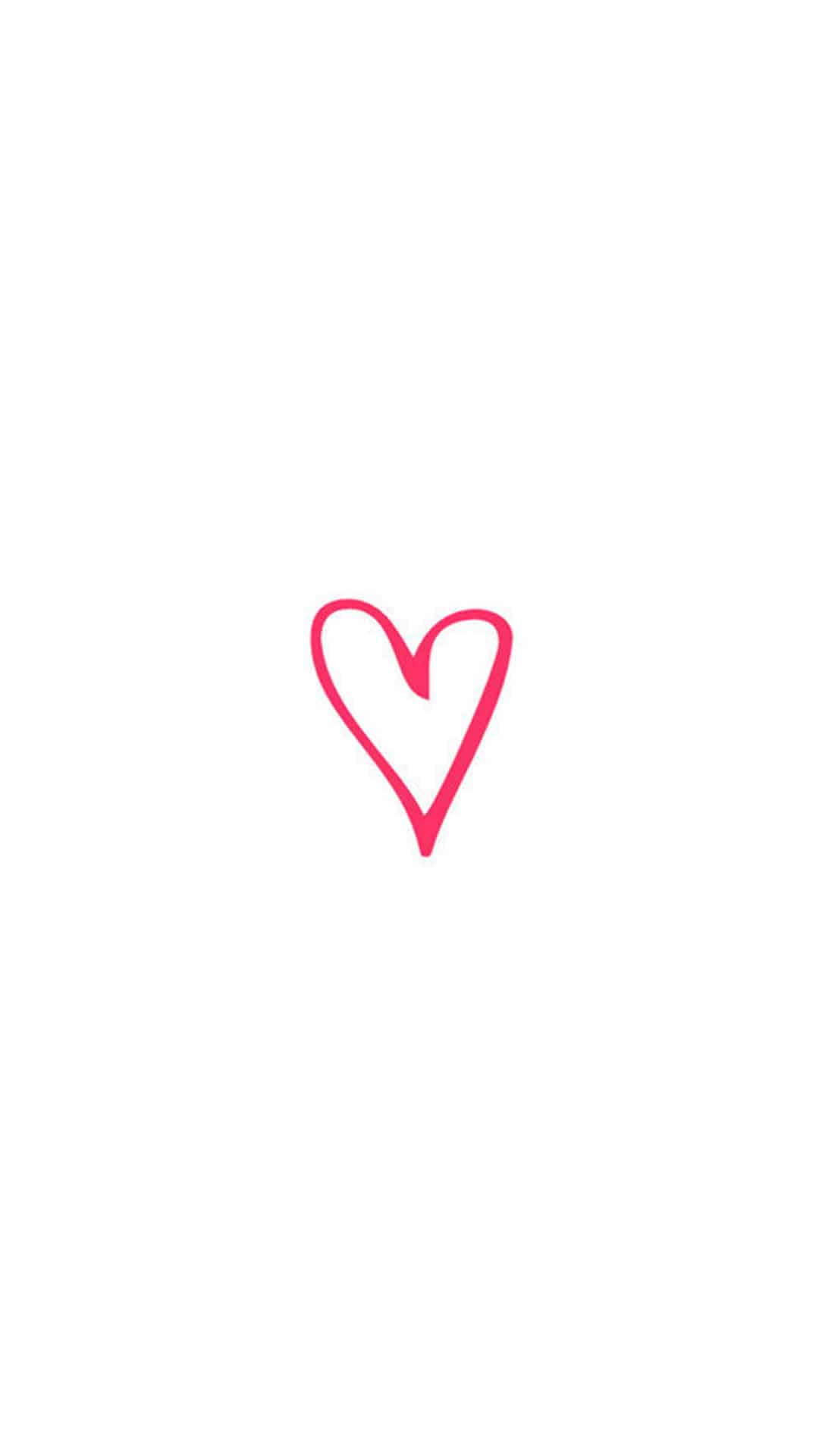 simple pink heart, pink, hand-drawn heart, Full HD Phone Wallpaper