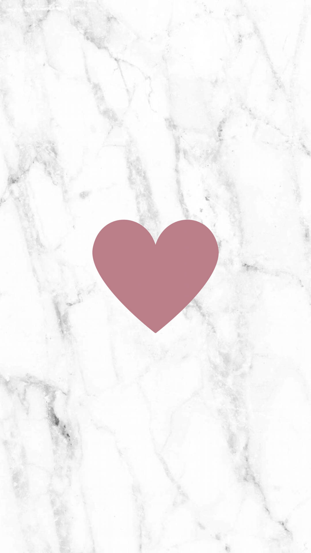 Pink Heart, white marble, gray veining, Full HD Phone Wallpaper