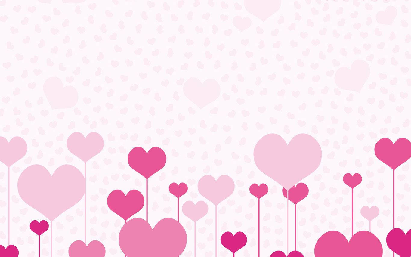 pink heart, soft pink dotted background, hearts of varying sizes, HD Desktop Wallpaper