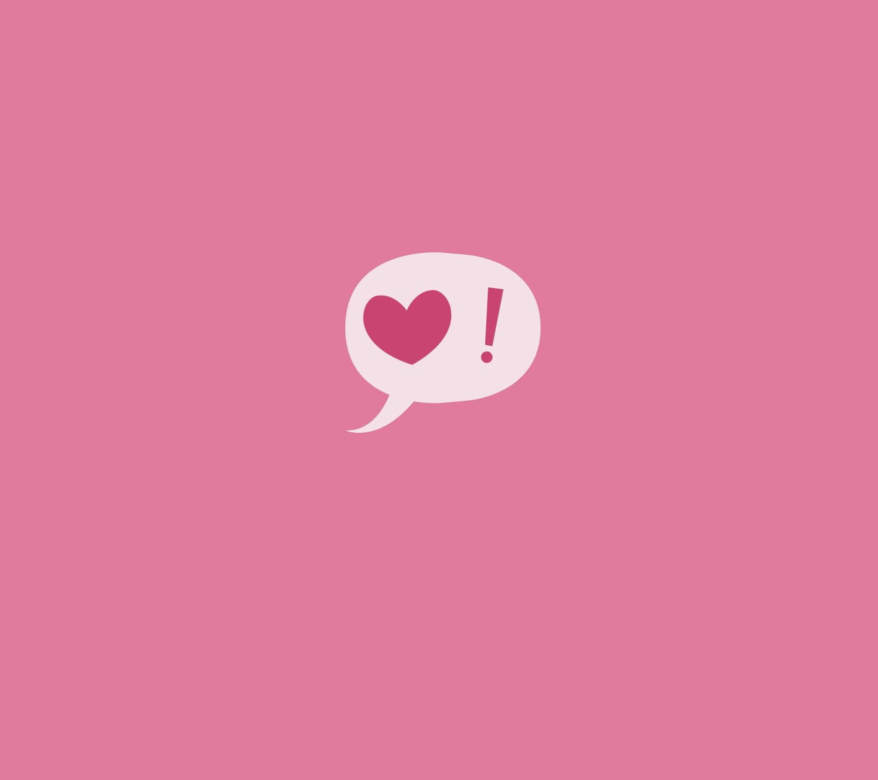 pink heart, speech bubble, exclamation mark, HD Desktop Wallpaper