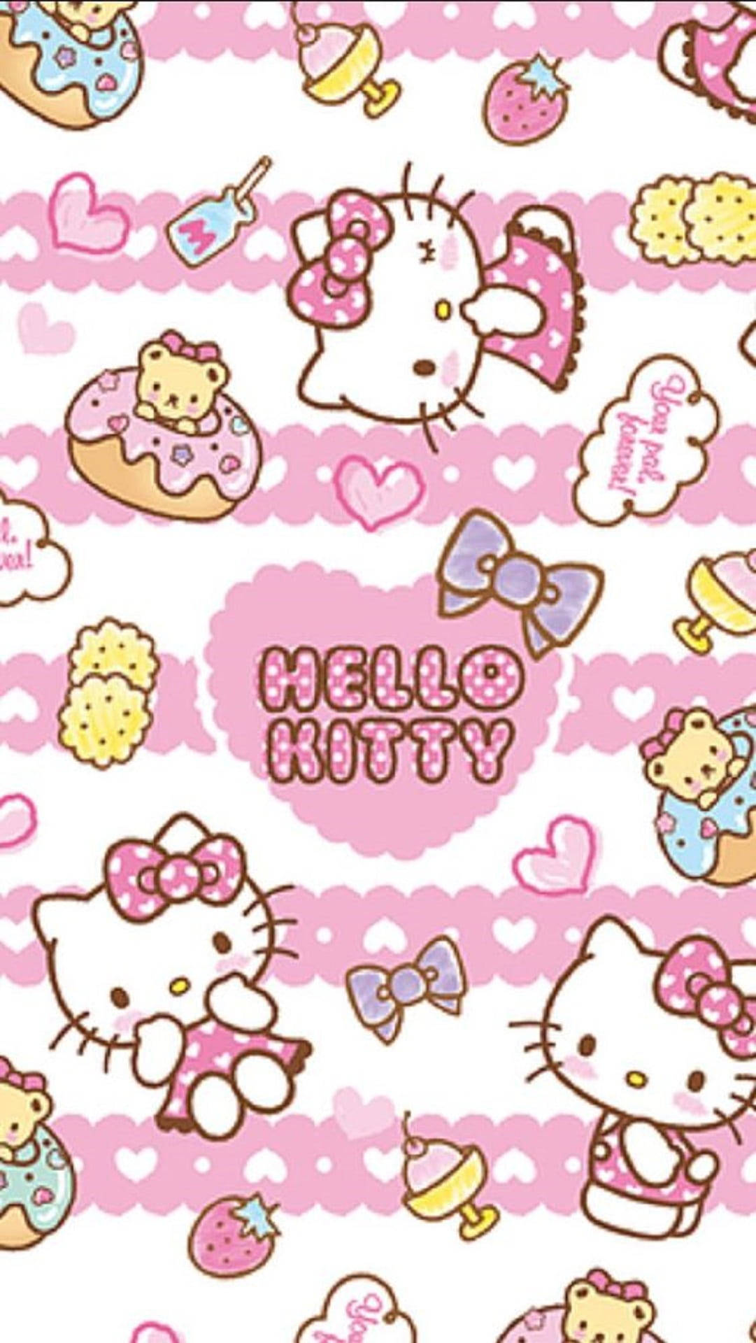 Pink Hello Kitty, Hello Kitty, food graphic, Full HD Phone Wallpaper