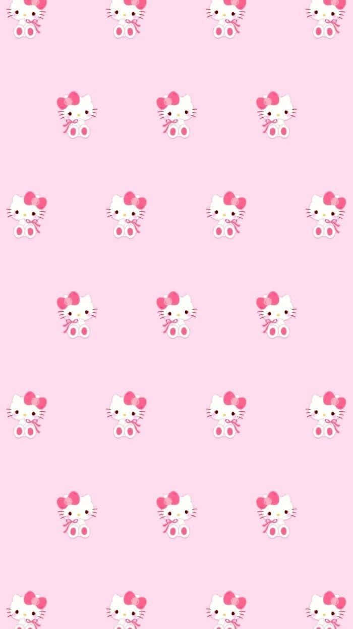 Pink Hello Kitty, Hello Kitty, cute cartoon style, SD Phone Wallpaper