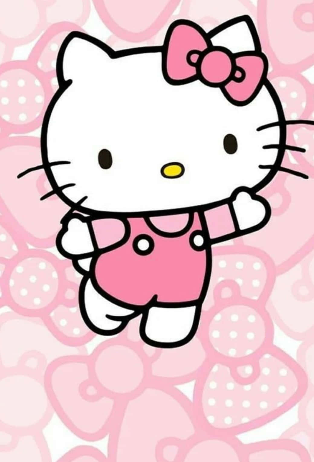Hello Kitty, pink bow, overalls, HD Phone Wallpaper