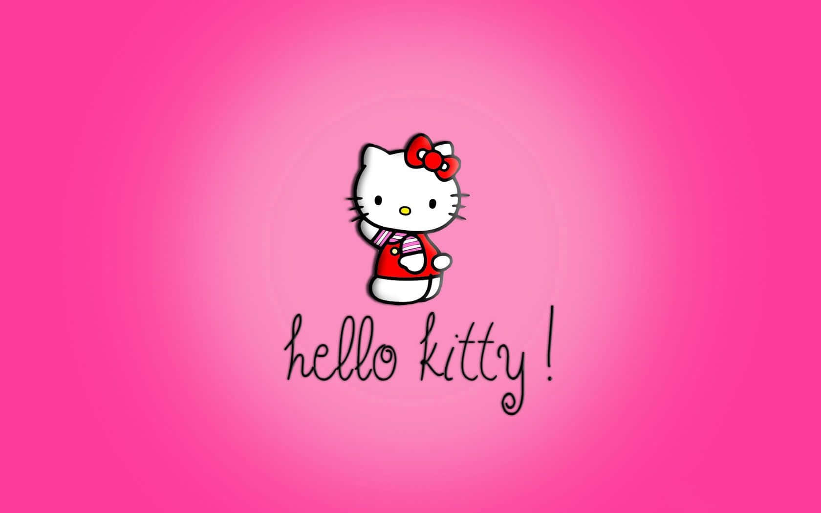 Hello Kitty, red outfit, bow, HD Desktop Wallpaper