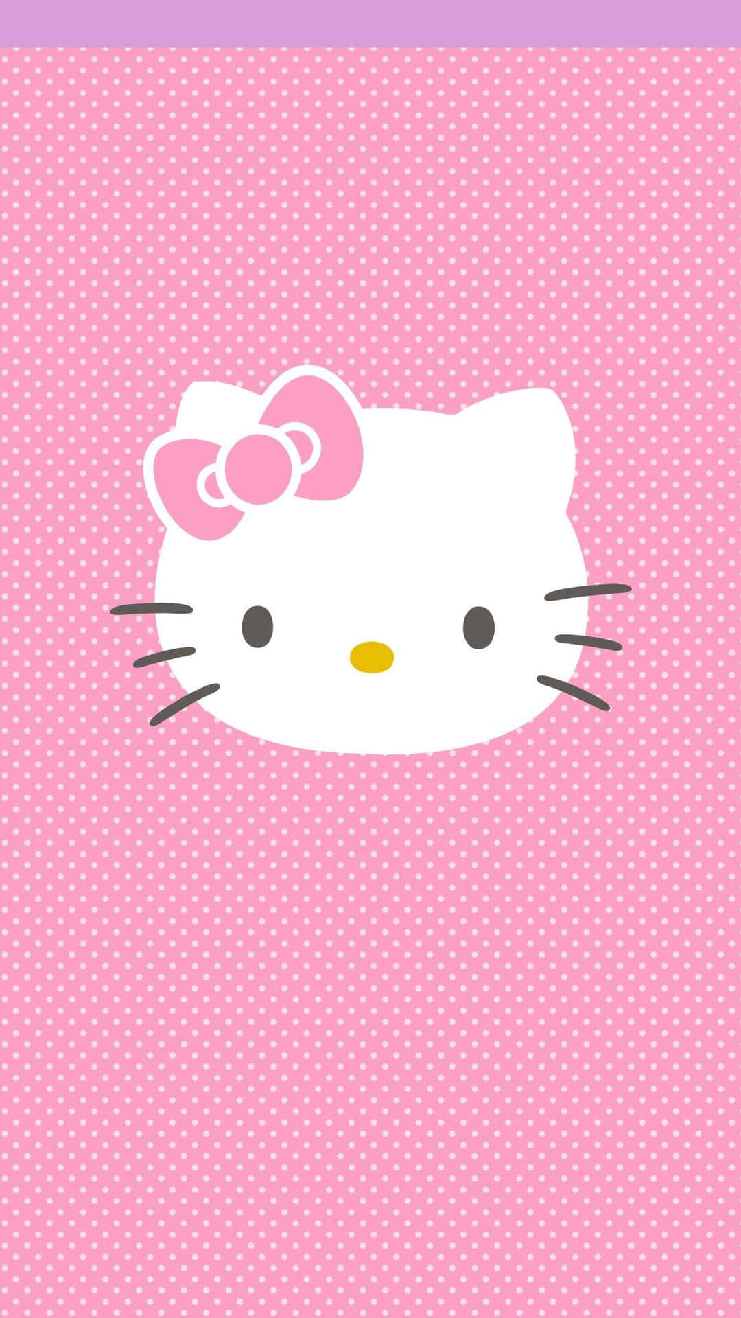 Hello Kitty, pink bow, pink polka dot background, Full HD Phone Wallpaper