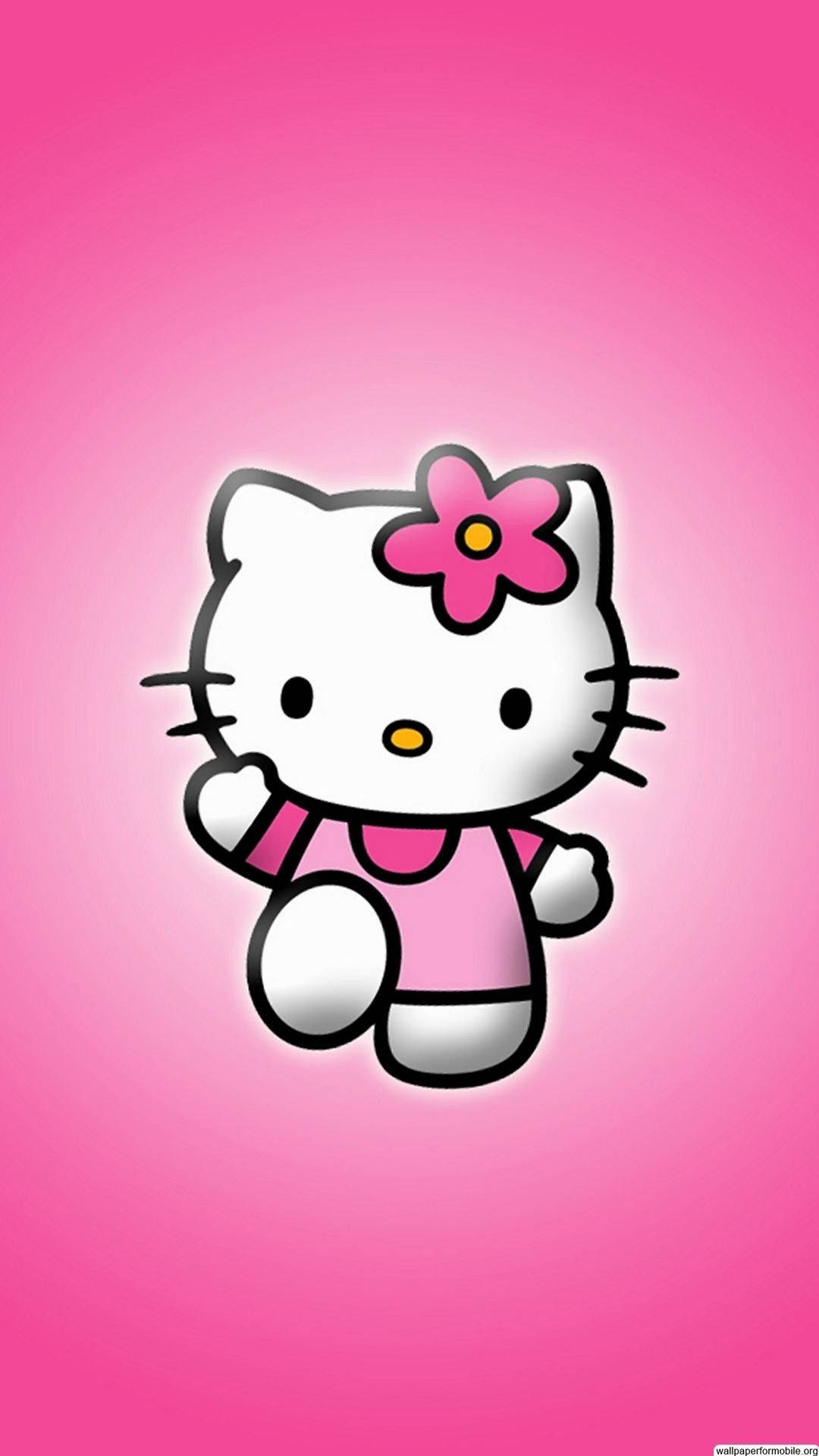 Hello Kitty, pink dress, flower headband, Full HD Phone Wallpaper
