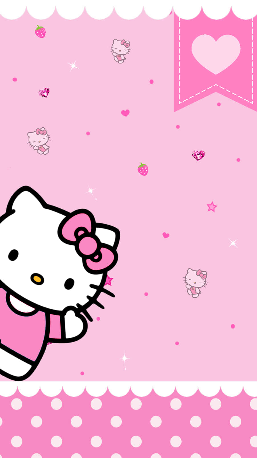 Hello Kitty, pink dress, pastel pink background, HD Phone Wallpaper