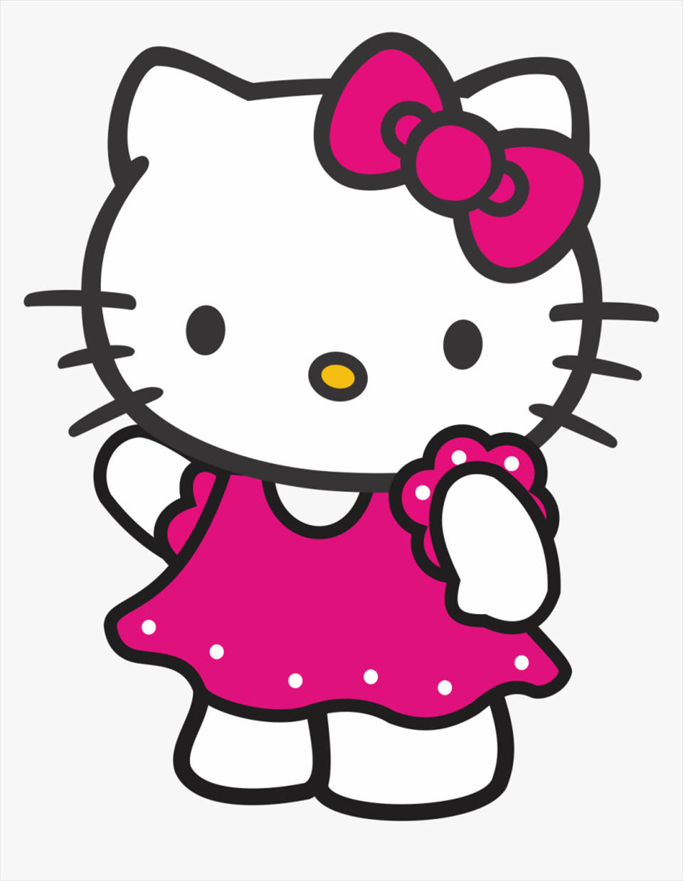Hello Kitty, pink dress, bow, SD Phone Wallpaper