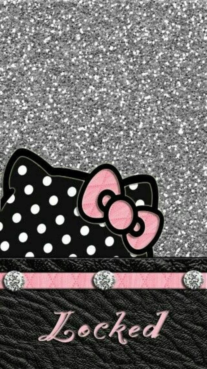 Hello Kitty, pink bowtie, black polka dot bow, HD Phone Wallpaper