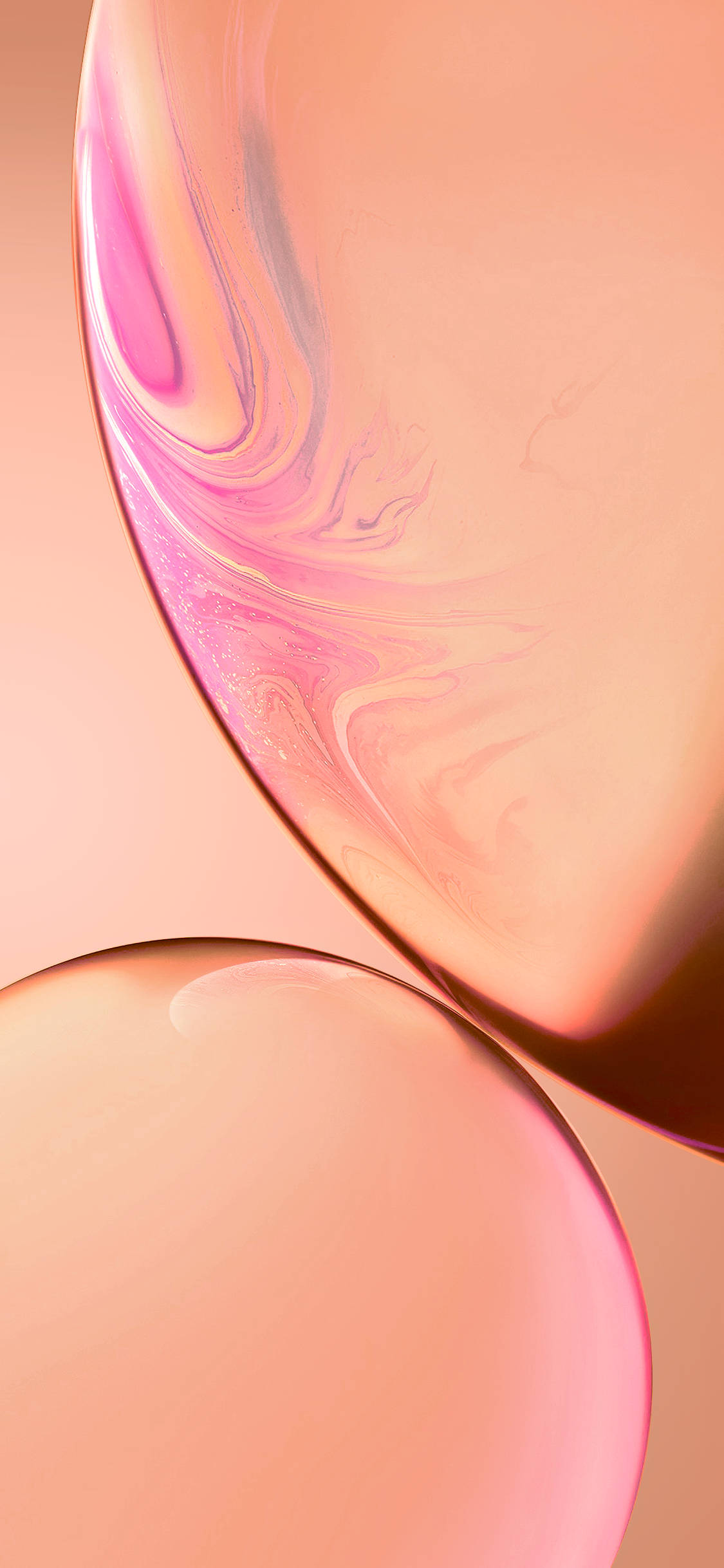 Pink iPhone Xr, translucent pink spheres, swirling marbled patterns, Full HD Phone Wallpaper