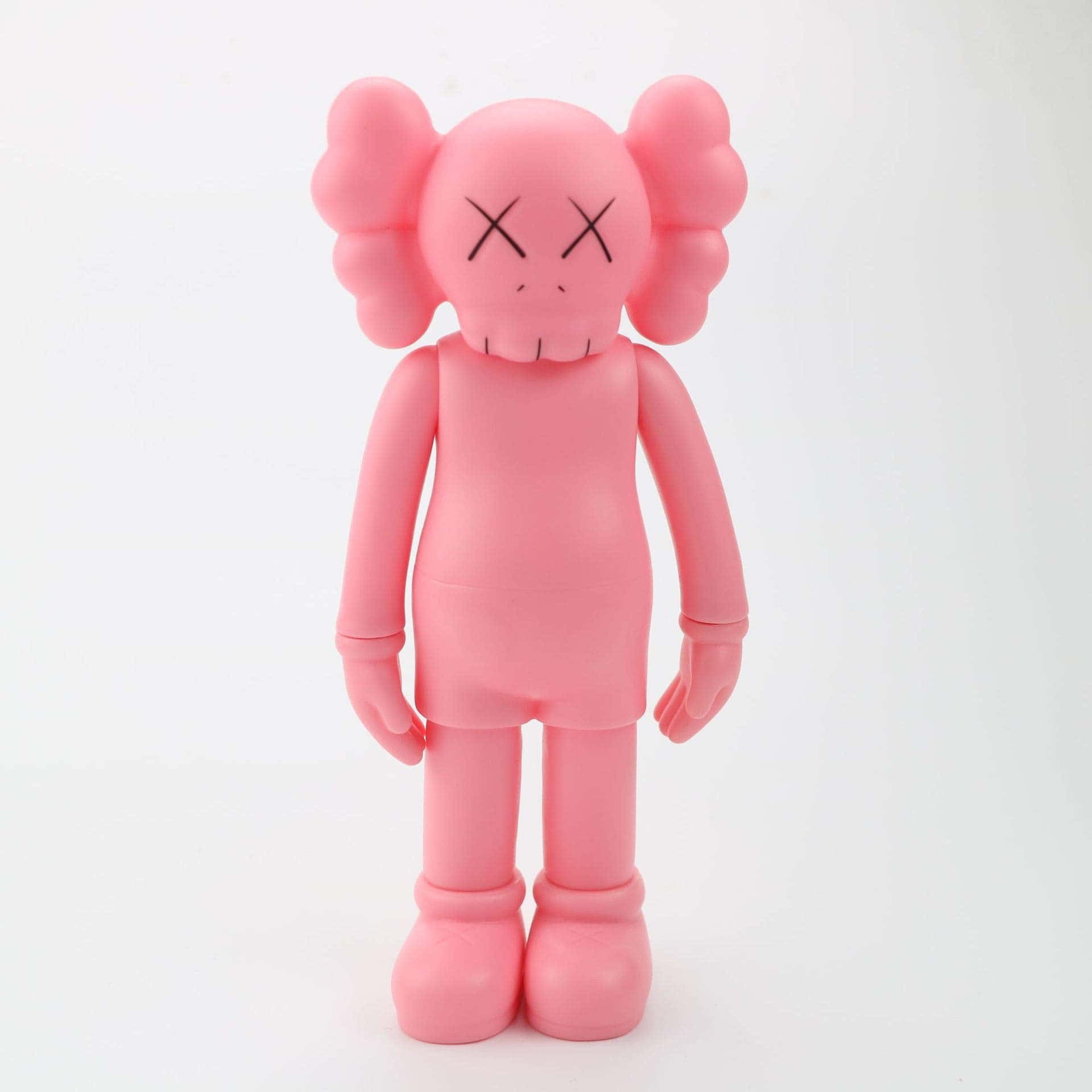 Pink Kaws, X eyes, cloud-like ears, Full HD Desktop Wallpaper