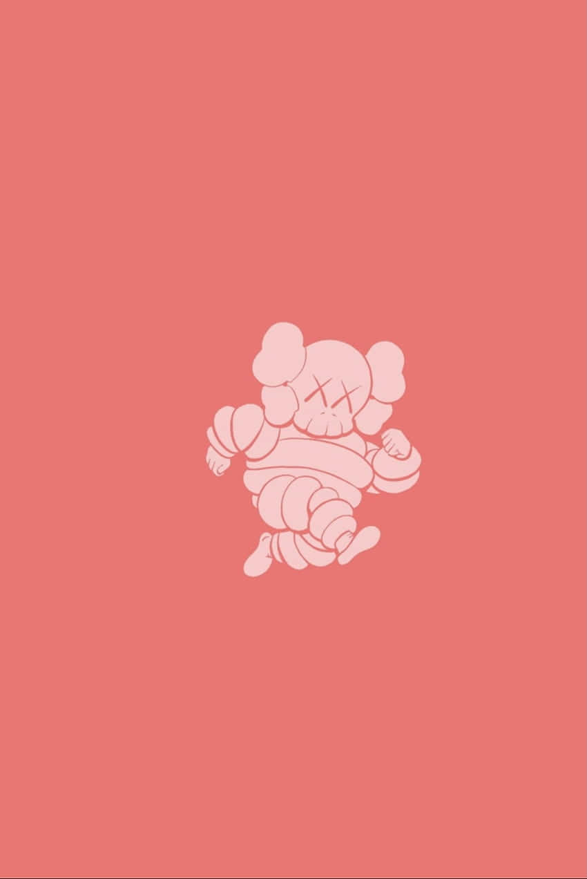 Pink KAWS, X eyes, bandaged limbs, SD Phone Wallpaper