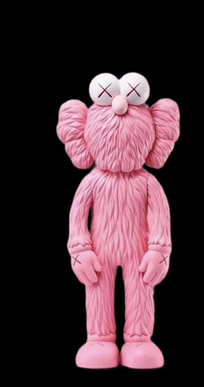 Pink KAWS, KAWS character, X'd eyes, SD Phone Wallpaper
