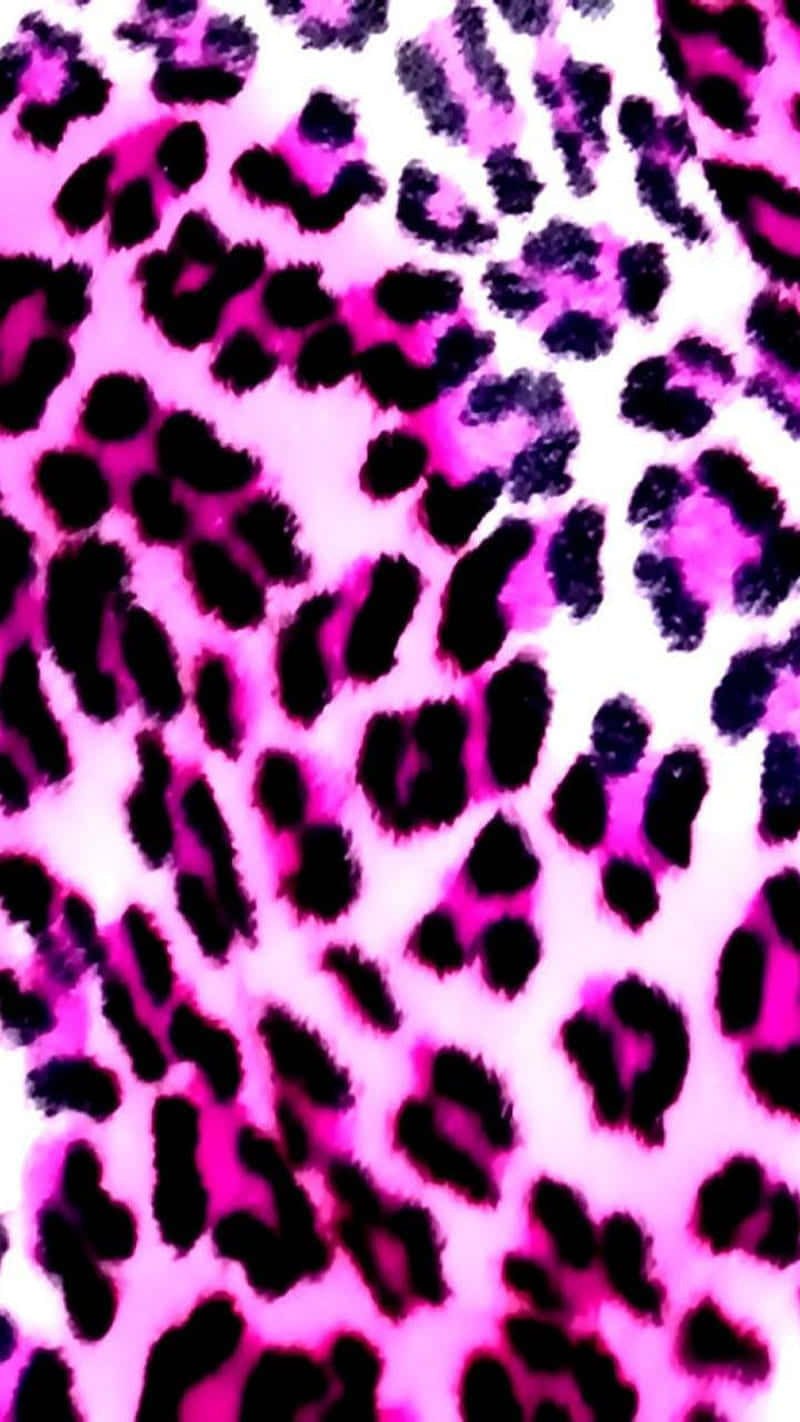 pink leopard print, vibrant pink, black, HD Phone Wallpaper
