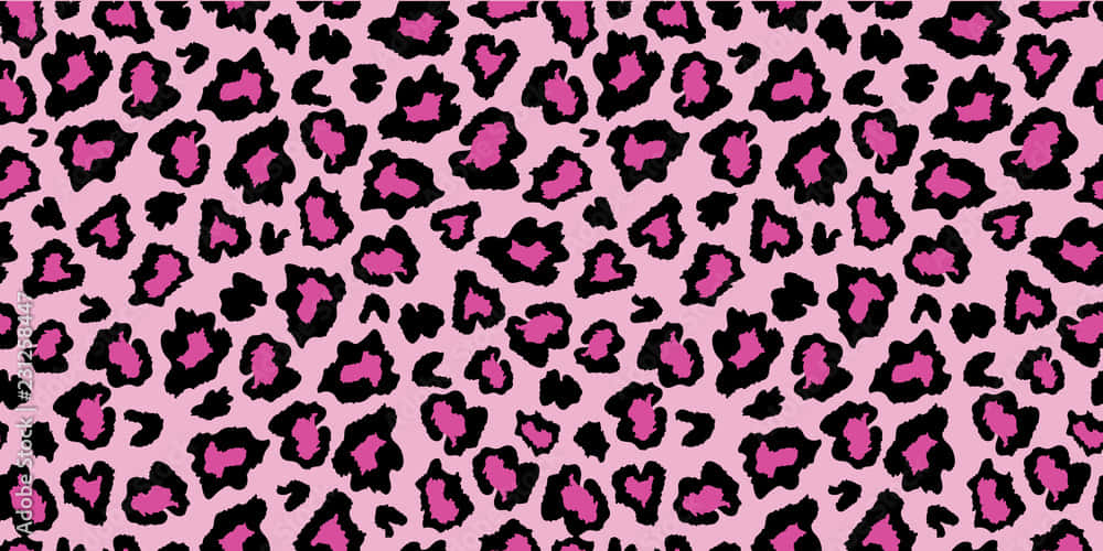 pink leopard print, black spots, leopard print pattern, SD Desktop Wallpaper