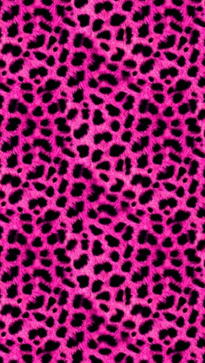 pink leopard print, vibrant pink, black leopard spots, SD Phone Wallpaper